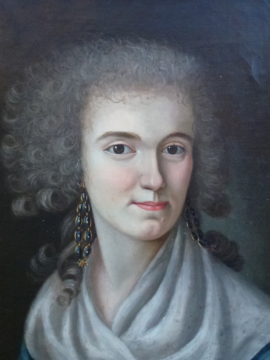 Portrait Of Woman Giulia Lucchesini Louis XVI Oil/canvas From The 18th Century-photo-4