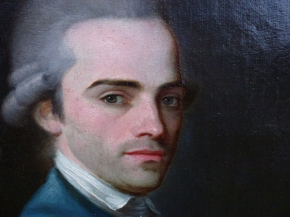 Portrait d'Homme Epoque Louis XVI Huile/toile Fin XVIIIème Siècle-photo-2