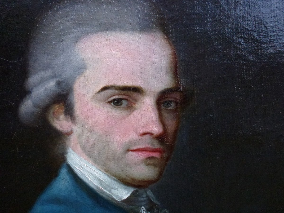 Portrait d'Homme Epoque Louis XVI Huile/toile Fin XVIIIème Siècle-photo-3