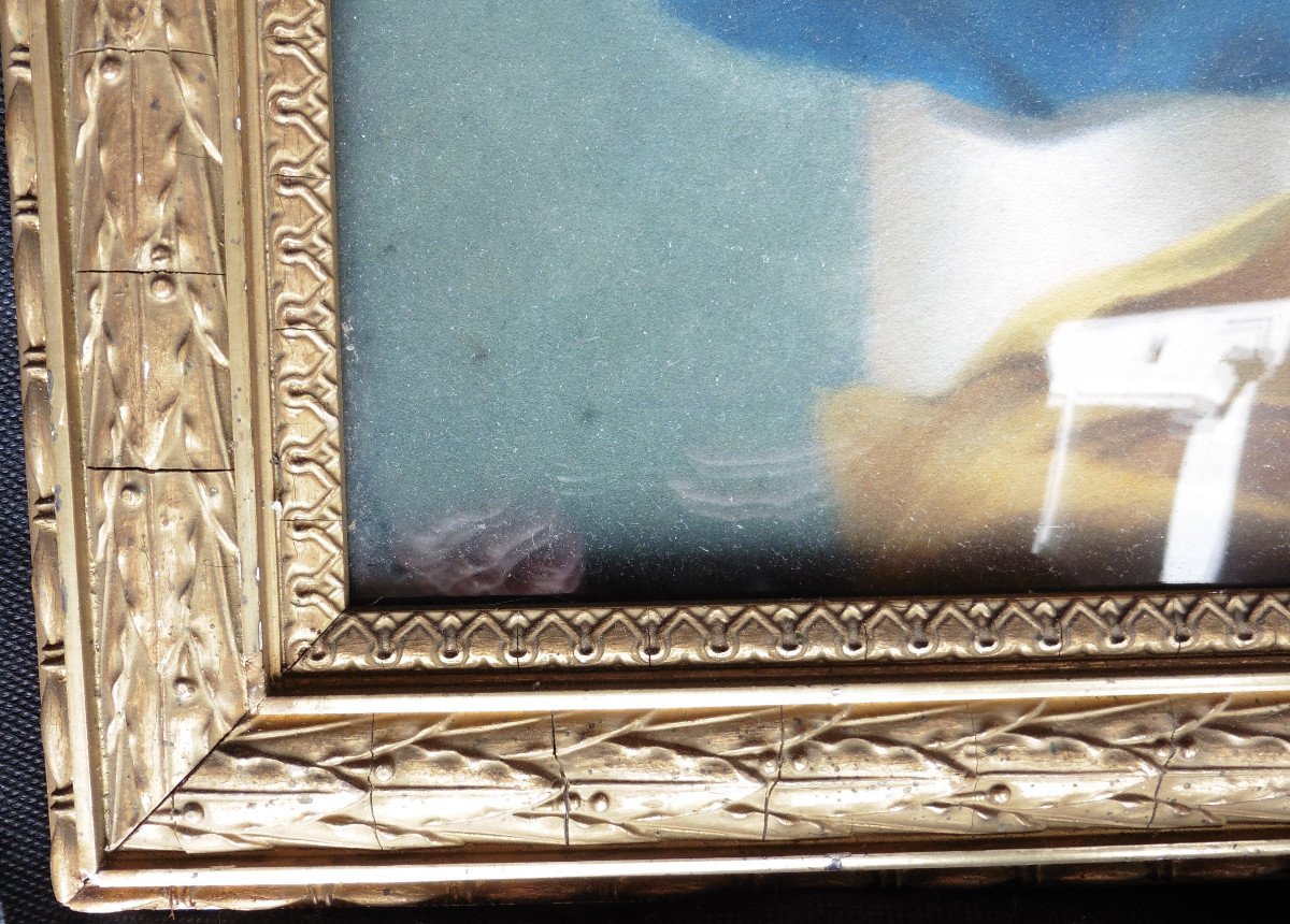 Portrait d'une Jeune Femme Ier Empire Pastel début XXème Siècle-photo-6