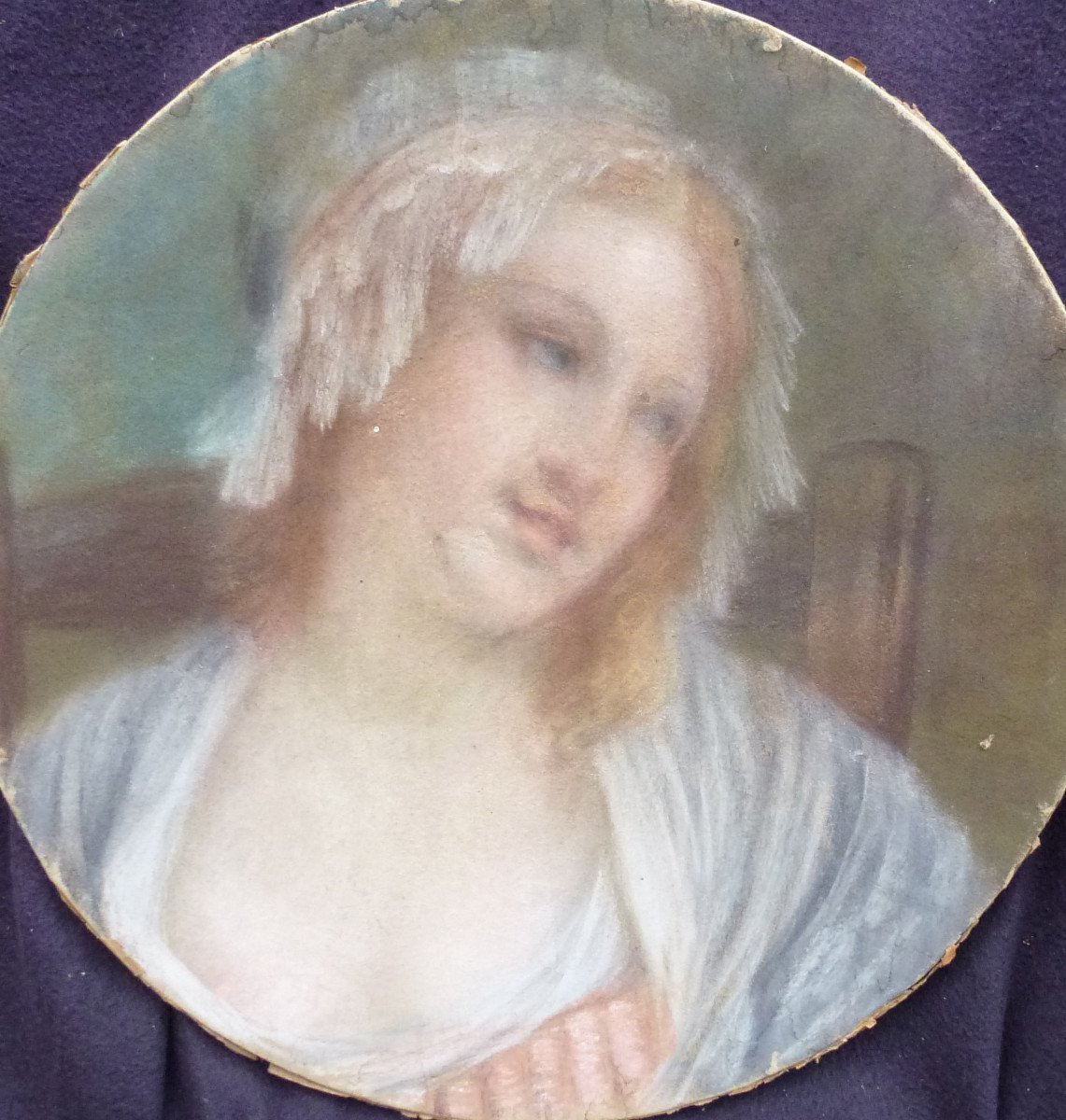 Portrait Of A Woman From Louis XVI Pastel Period Late 18th Century-photo-3