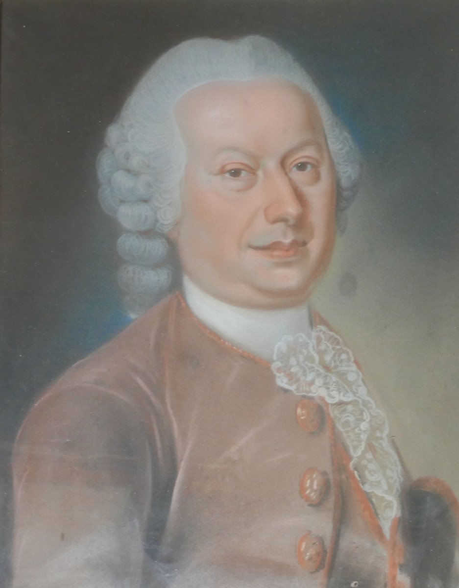 Durand Portrait d'Homme Jacques Marly Ecole Française Du XVIIIème Siècle Pastel-photo-1