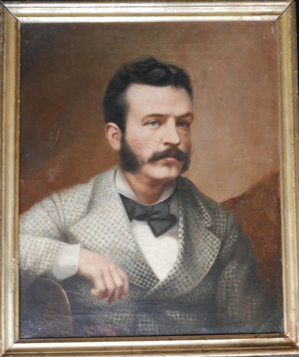 Fred Randoll Oxted Portrait Of A Man French School From The 19th Century Oil/canvas-photo-2