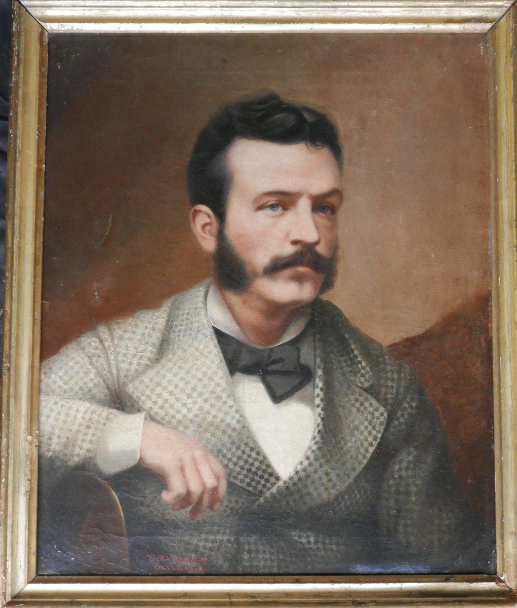 Fred Randoll Oxted Portrait Of A Man French School From The 19th Century Oil/canvas-photo-6