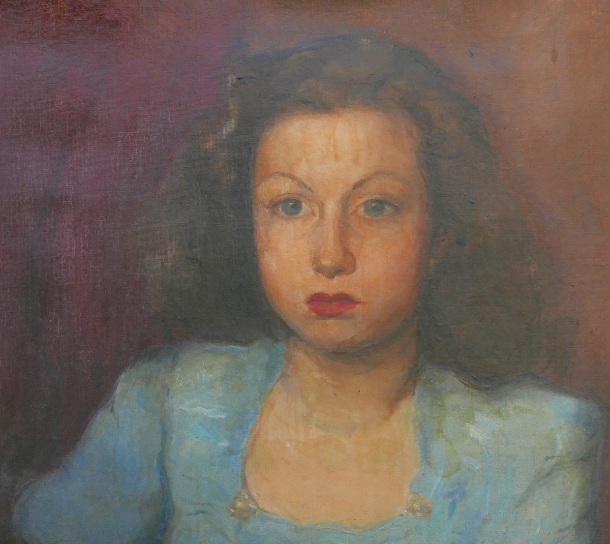 Prevosti Portrait Of Young Woman With Bouquet Of Roses Oil/canvas From The 20th Century-photo-4