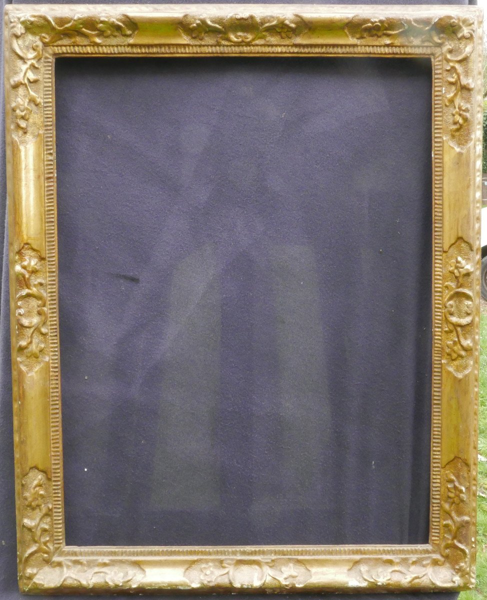 N°903 Italian Frame From The 18th Century In Carved Wood For Chassis 85 X 66.5 Cm