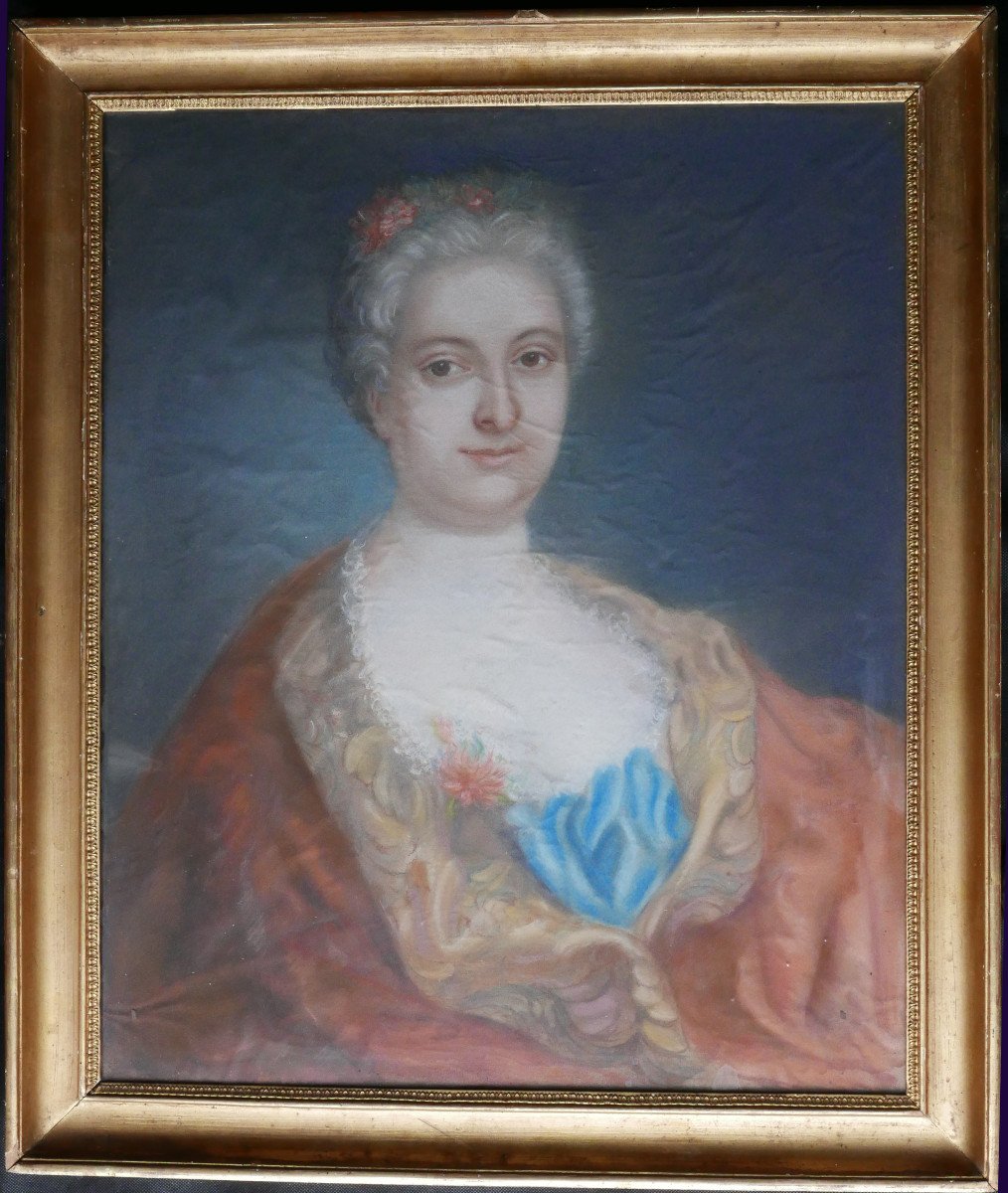 Portrait De Femme Epoque Louis XV Ecole Française Du XVIIIème Siècle Pastel