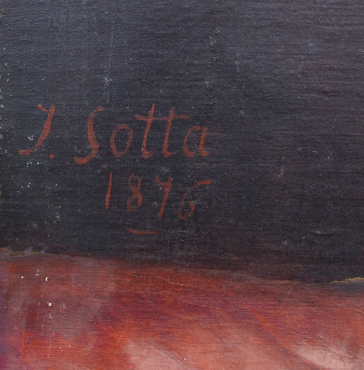 Joachim Sotta Grand Portrait De Femme Huile/toile Du XIXème Siècle-photo-6
