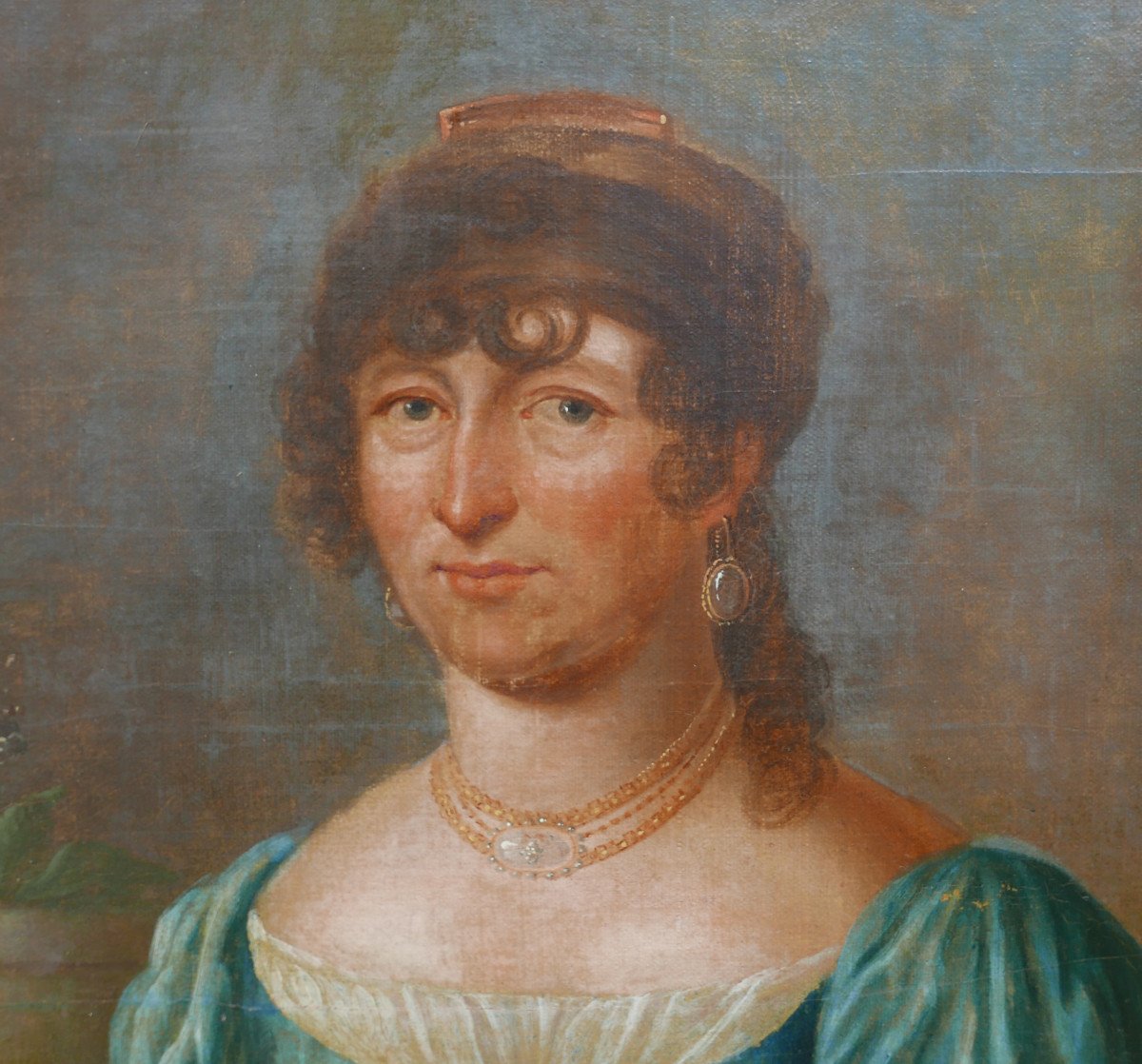 Portrait De Femme Epoque Ier Empire Huile/toile Début XIXème Siècle-photo-4
