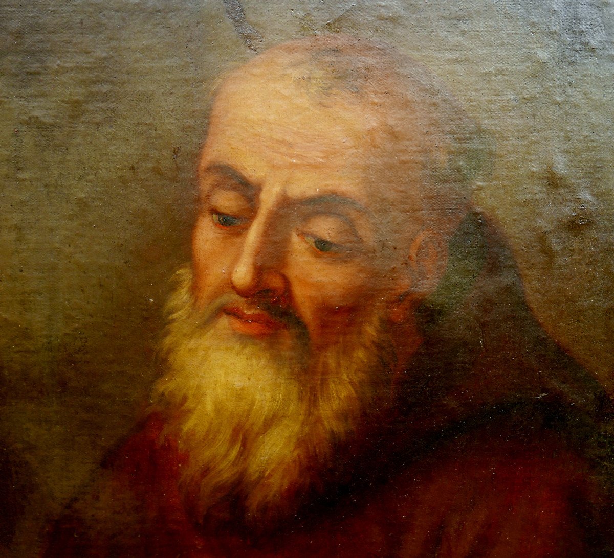Portrait Of A Man Saint Augustine Louis XV Period Oil/canvas From The 18th Century-photo-2