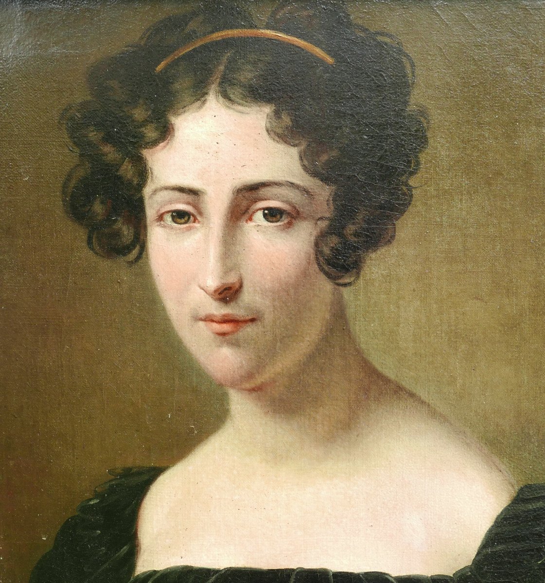 Ambroise Détrez Portrait Of Woman Oil/canvas From The 19th Century Signed-photo-4