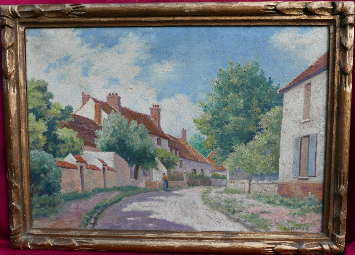 Albert Léchaudel Rural Genre Scene Oil/canvas End Of The 19th Century-photo-2
