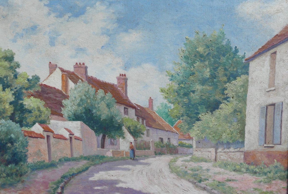 Albert Léchaudel Rural Genre Scene Oil/canvas End Of The 19th Century-photo-3