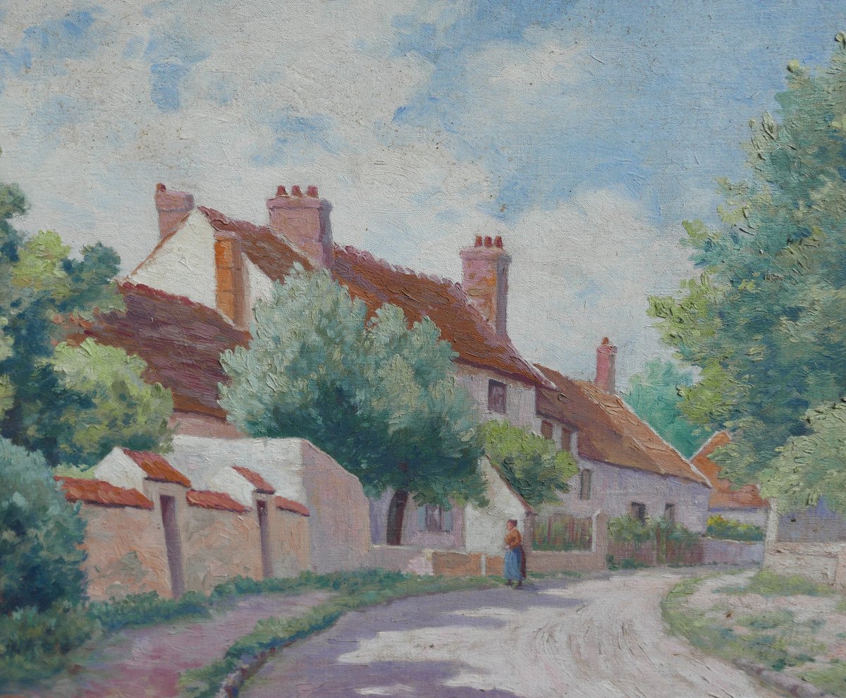 Albert Léchaudel Rural Genre Scene Oil/canvas End Of The 19th Century-photo-3