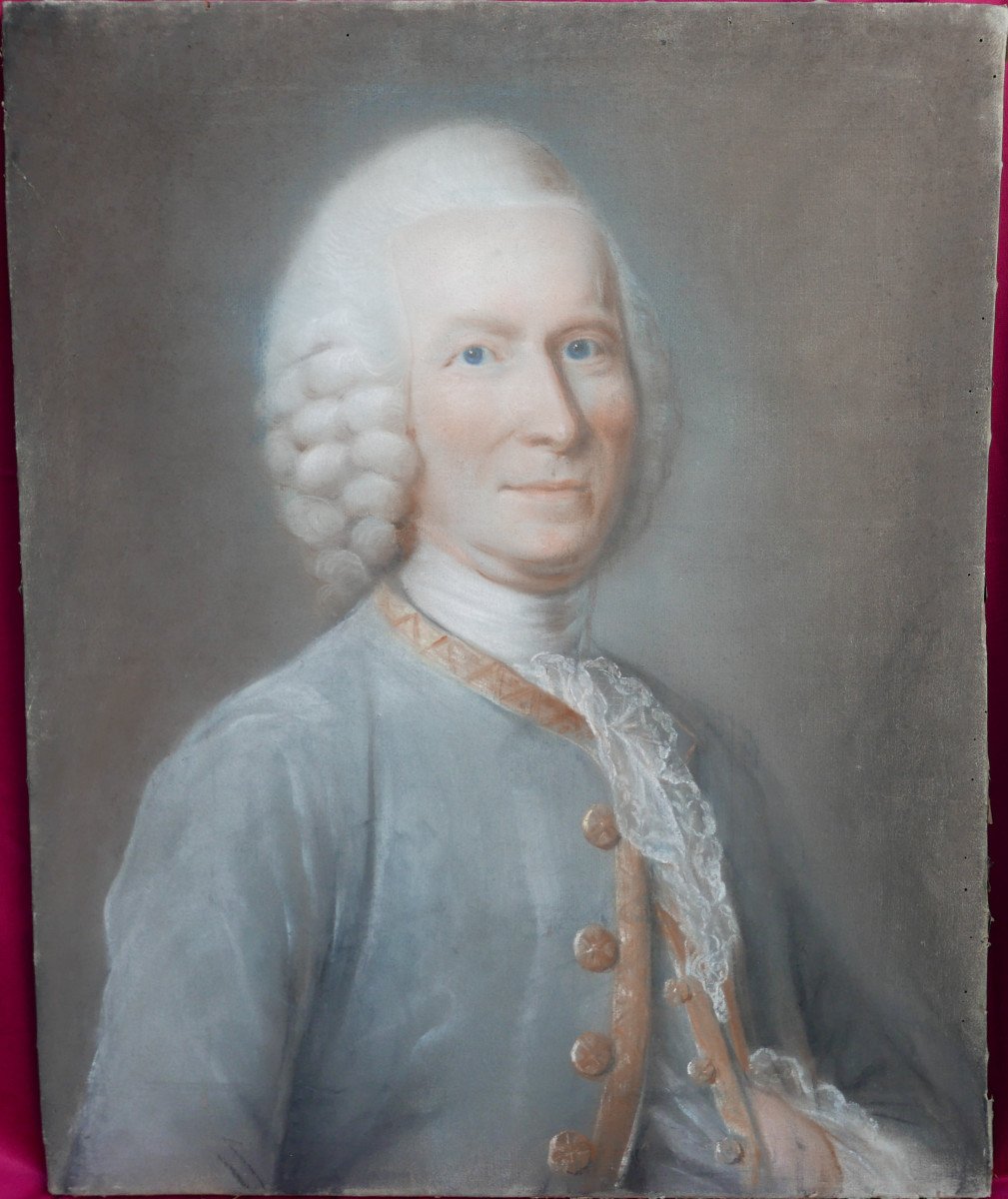 Portrait Of A Man Pierre Deflostre Louis XV Period Pastel 18th Century-photo-2