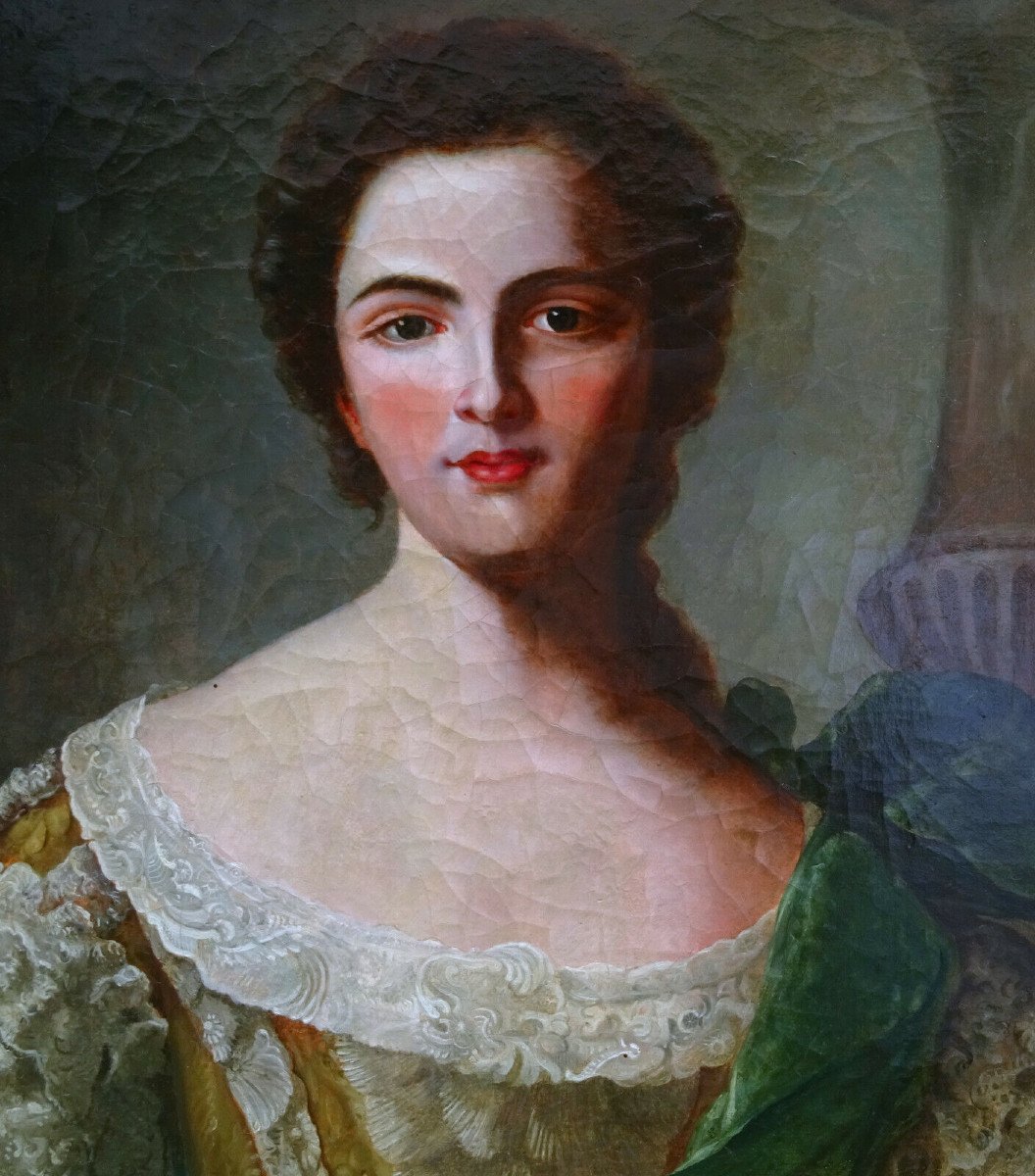 Portrait Of A Woman Countess Jane Stanhope Follower Of Nattier H/t 18th Century-photo-4
