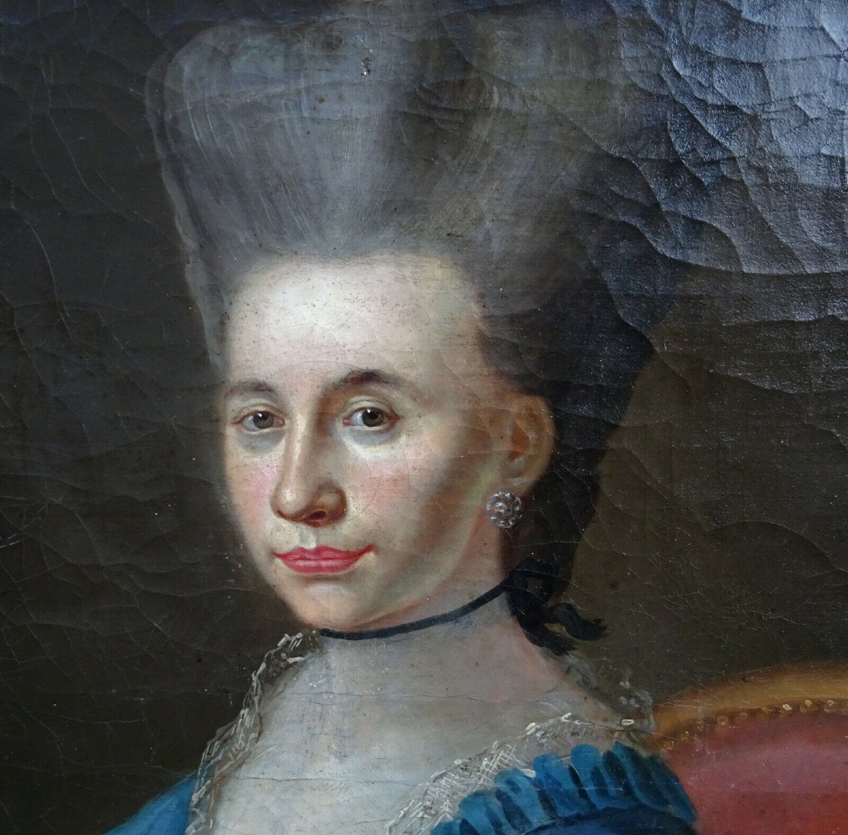Delerive Portrait Of A Woman Louis XVI Period Oil/canvas 18th Century-photo-3