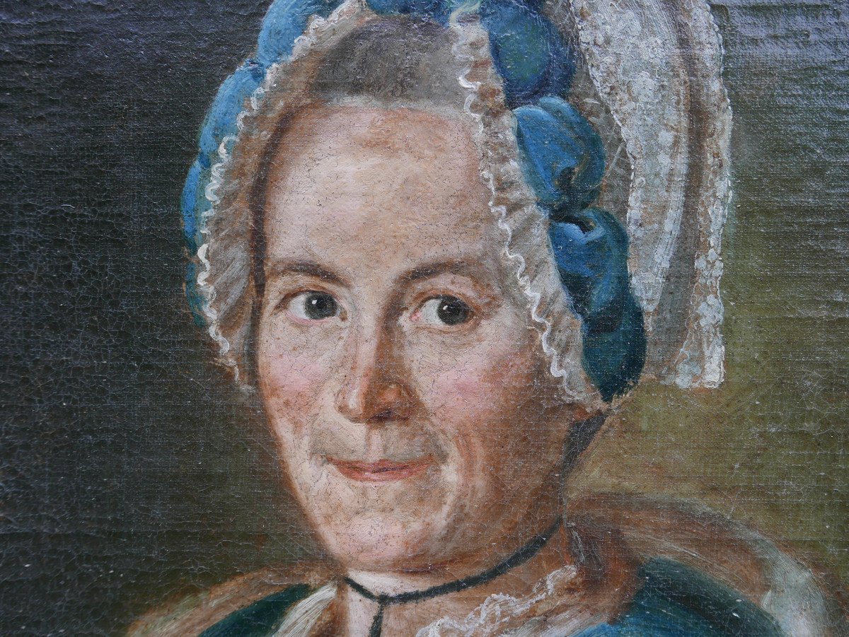 Portrait Of A Woman With Grapes Oil/canvas From The 18th Century-photo-6