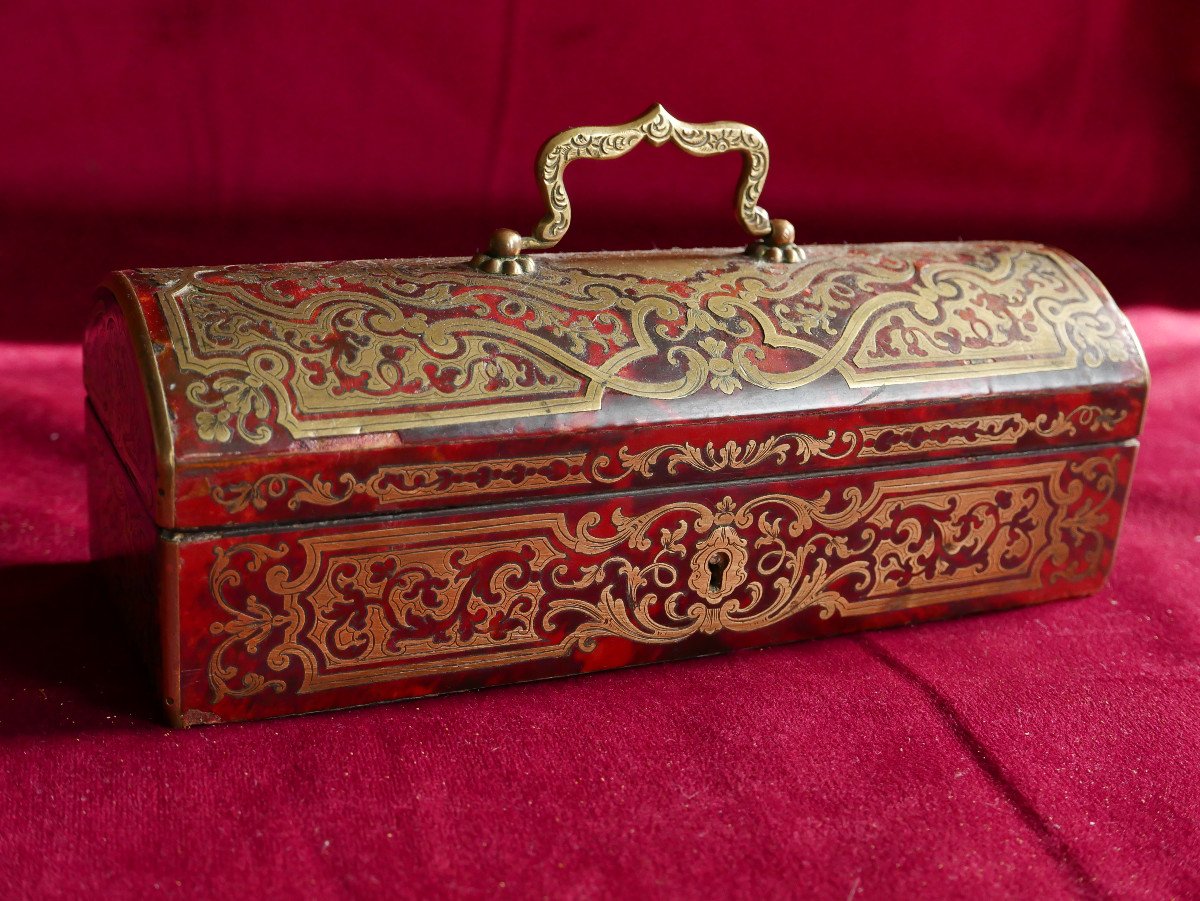 Alphonse Giroux Tortoiseshell And Brass Box In Boulle Marquetry Signed-photo-4