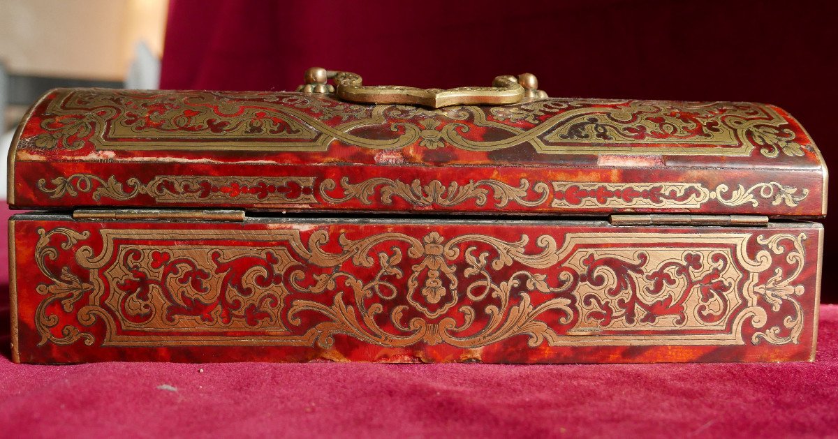 Alphonse Giroux Tortoiseshell And Brass Box In Boulle Marquetry Signed-photo-5