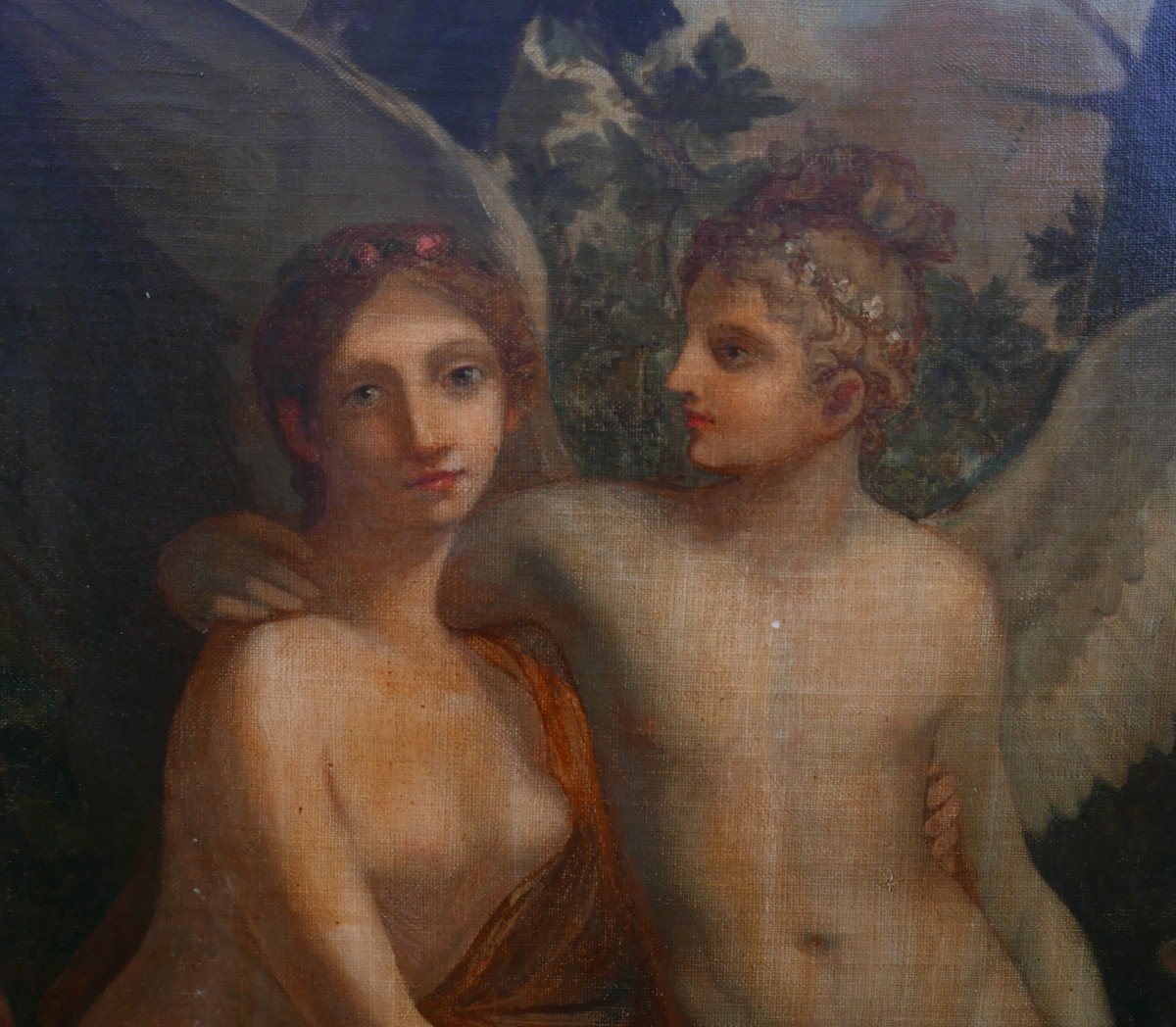 Tableau Scène De Genre d'Après Prud'on Huile/toile Fin XVIIIème Siècle-photo-1