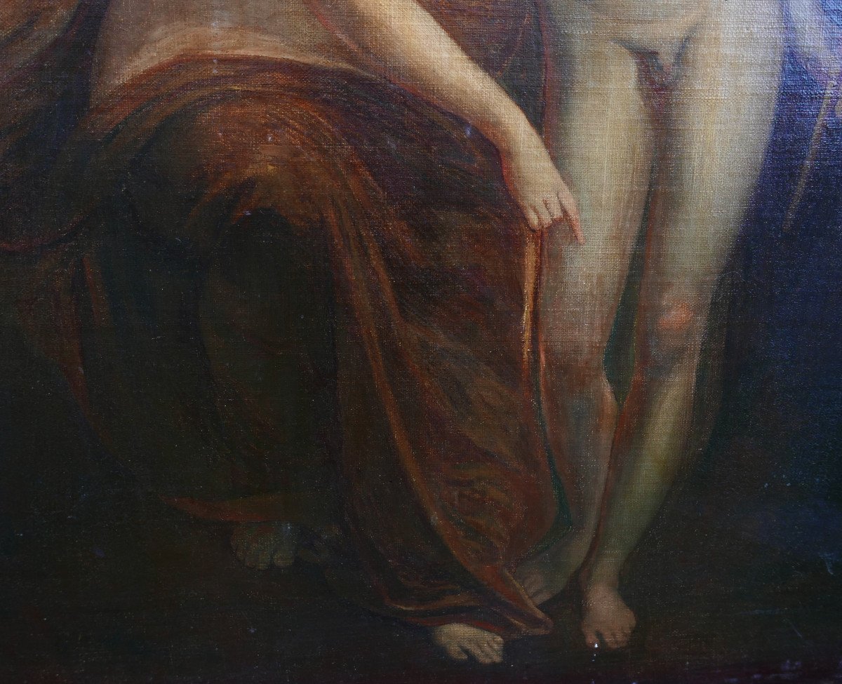 Tableau Scène De Genre d'Après Prud'on Huile/toile Fin XVIIIème Siècle-photo-2