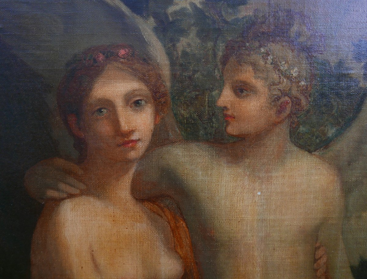 Tableau Scène De Genre d'Après Prud'on Huile/toile Fin XVIIIème Siècle-photo-5