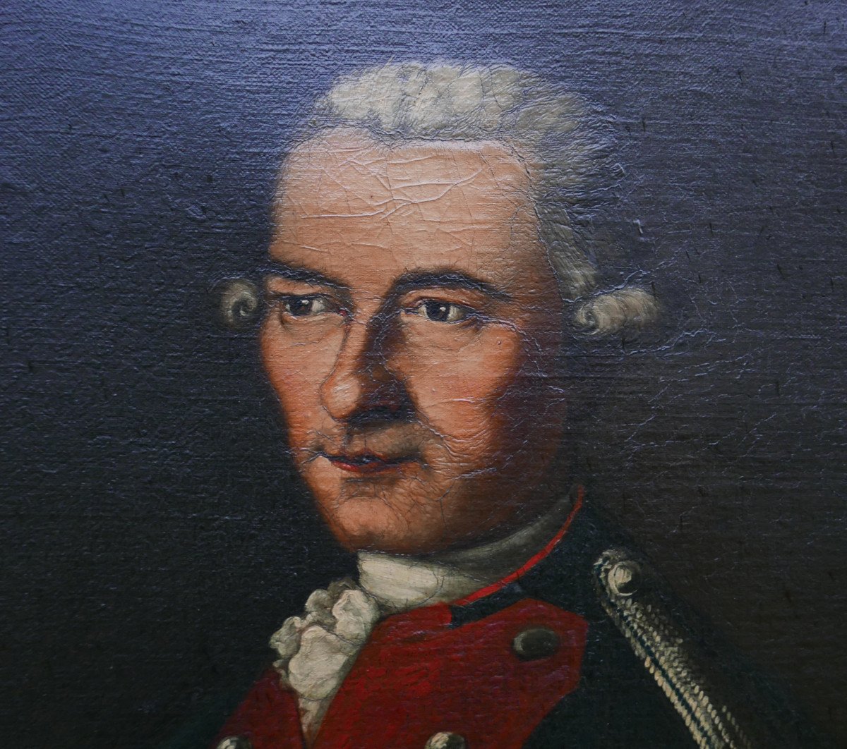 De Zobel Portrait Of A Male Officer Zeslin Oil/canvas 18th Century Signed-photo-5