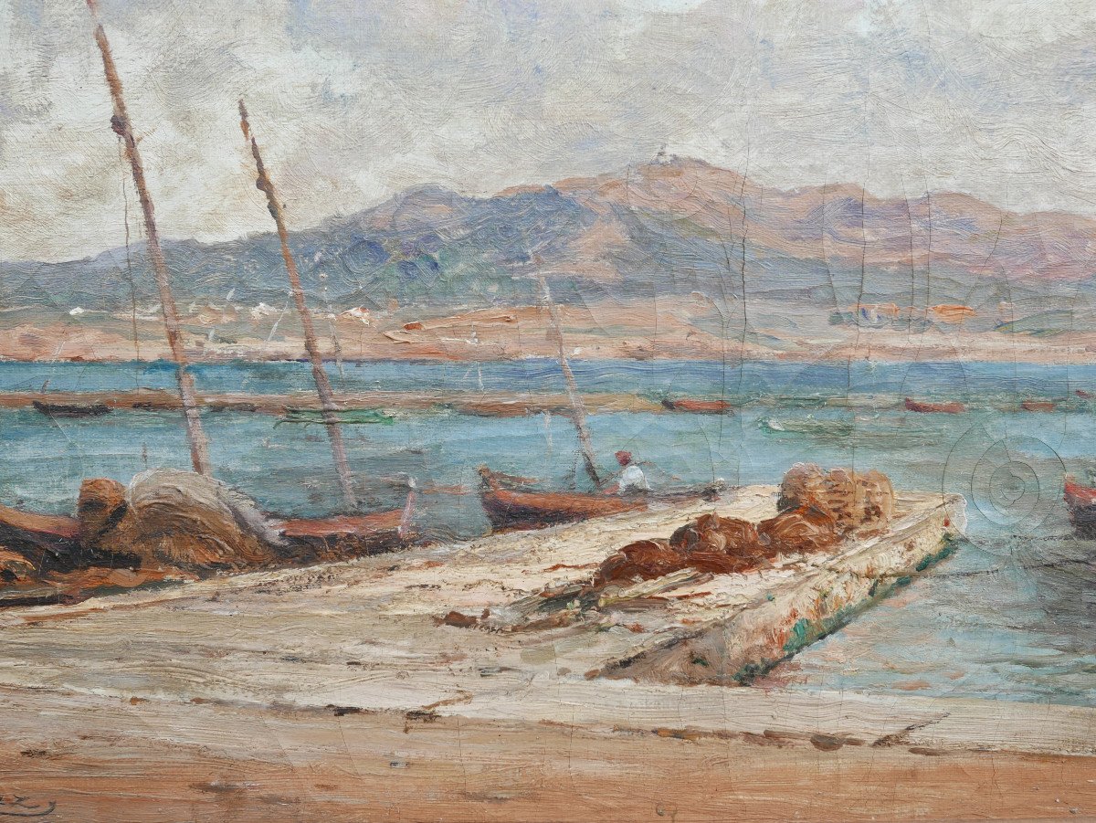 Eugène Vergez Marine Oil/canvas Painting From The End Of The 19th Century-photo-4