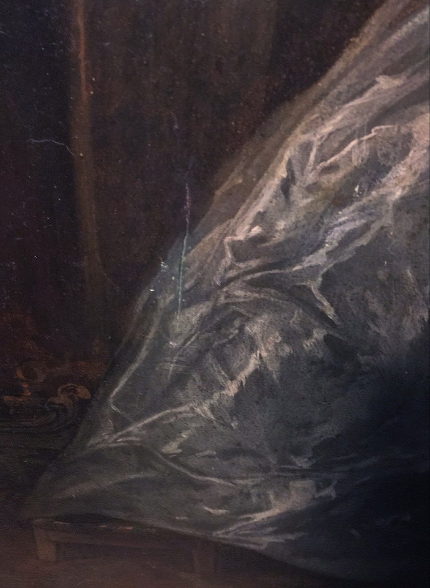 Portrait d'Une Jeune Femme Epoque Louis Philippe Huile/toile Du XIXème Siècle-photo-6