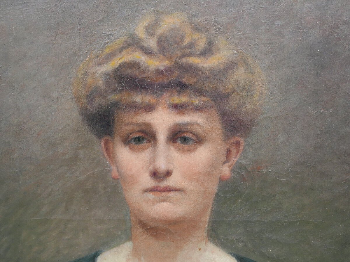 J. Lascases Portrait Of A Woman French School Early 20th Century Oil/canvas-photo-2