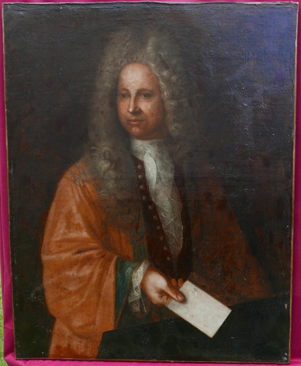 Portrait Of A Man Baron Estroumeau De Tersannes Oil/canvas 18th Century-photo-2