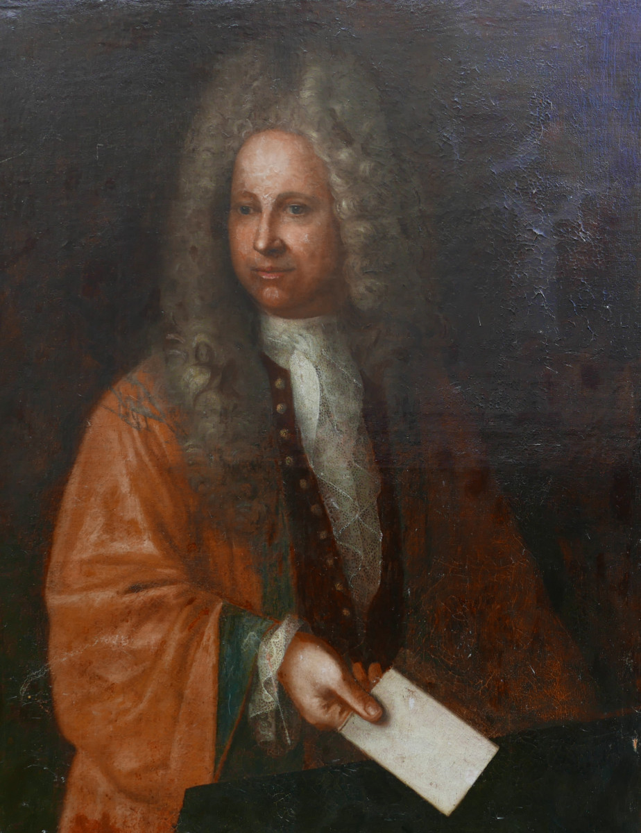 Portrait Of A Man Baron Estroumeau De Tersannes Oil/canvas 18th Century
