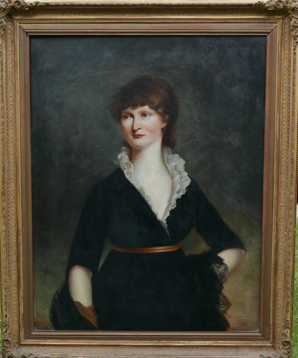 Williams Grand Portrait De Jeune Femme Huile/toile Du XIXème Siècle