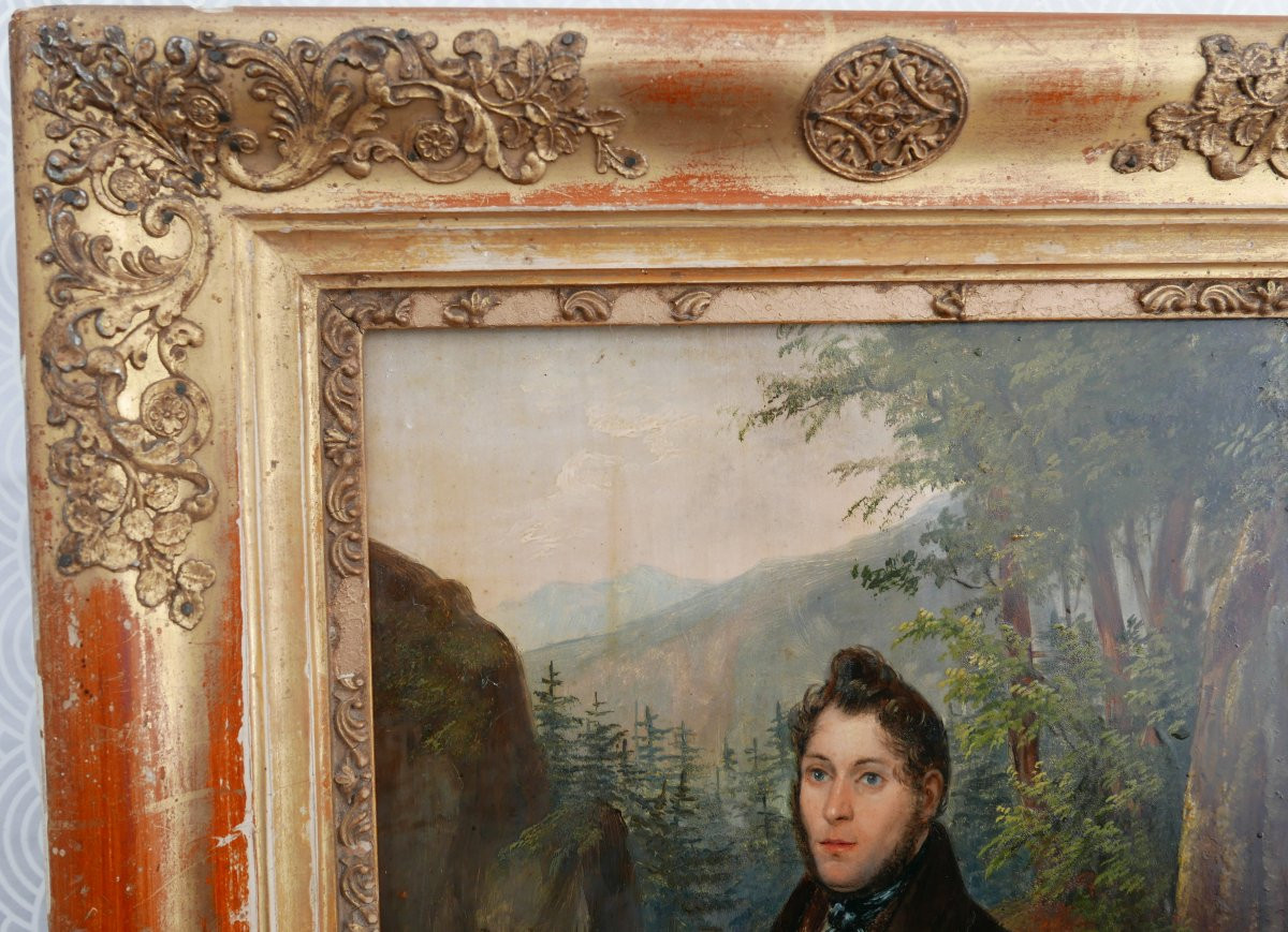Zimmerman Portrait Of A Man With A Dog 19th Century Oil/panel Signed-photo-2