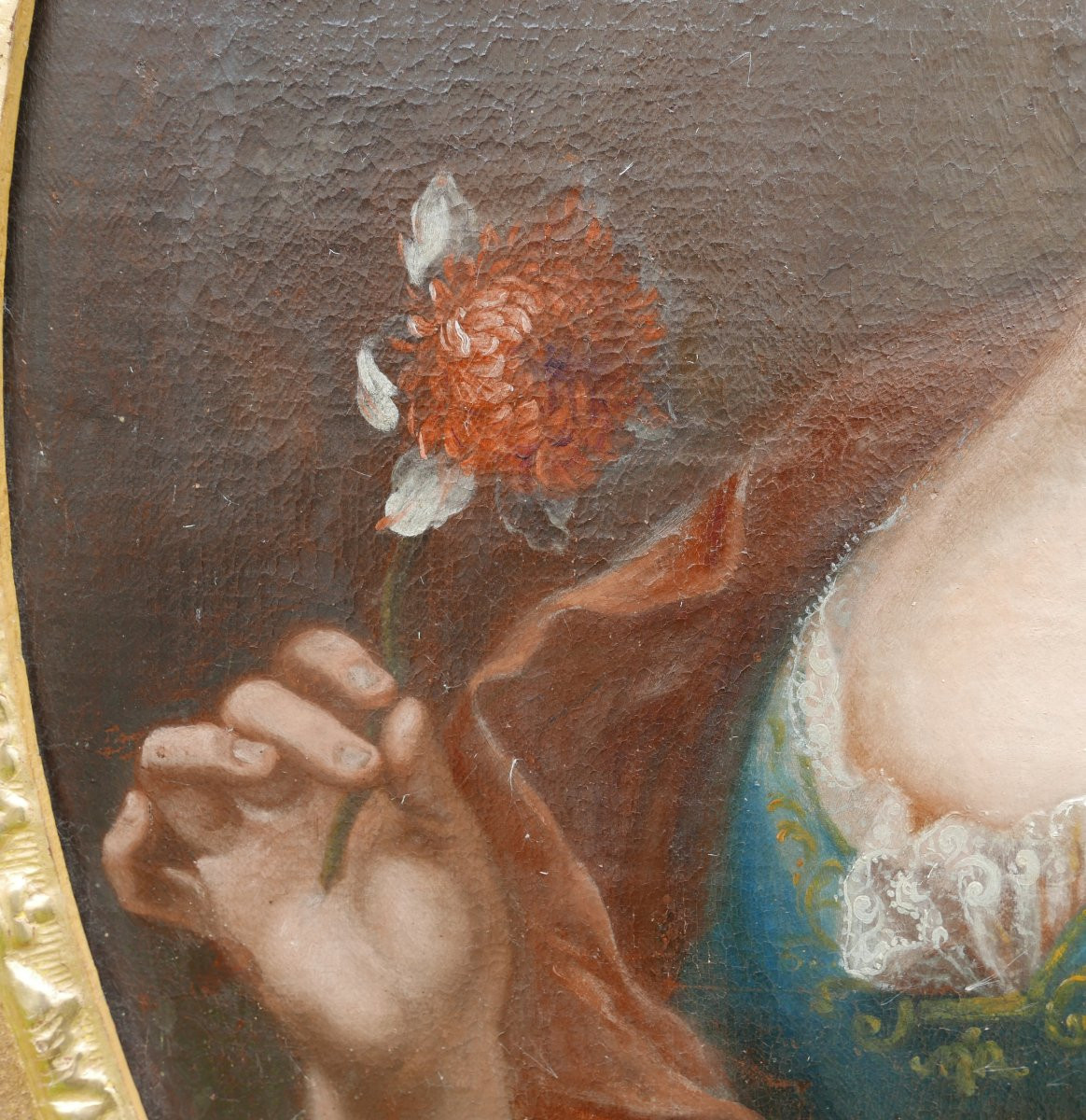 Oval Portrait Of A Woman, Regency Period, Louis XV, Oil/canvas, 18th Century-photo-3