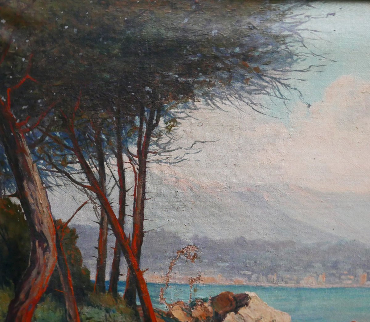 Laronze Seaside Landscape Italy Oil/canvas Late 19th Century Signed-photo-3