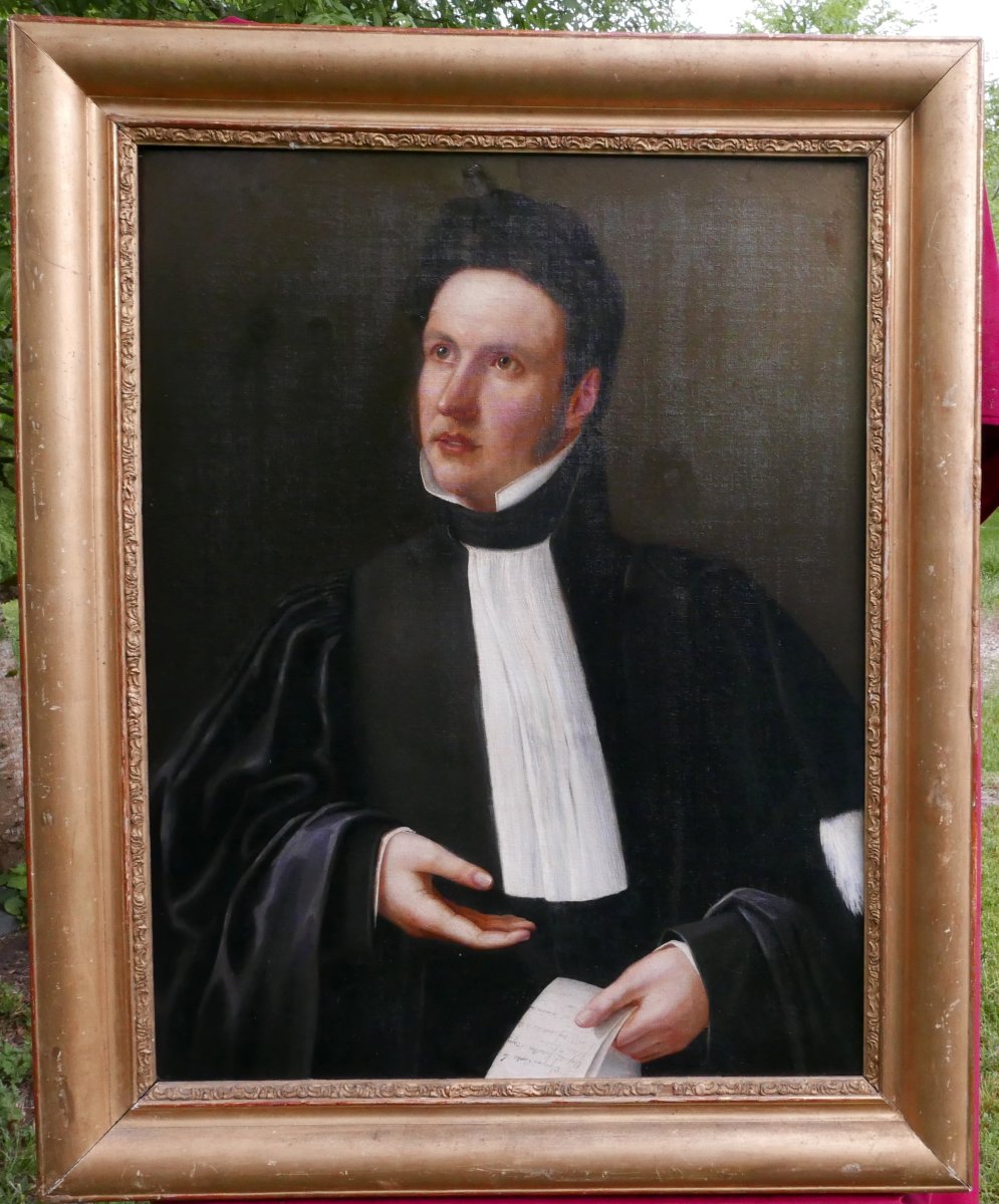Large Portrait Of A Lawyer, French School, 19th Century, Oil/canvas-photo-2