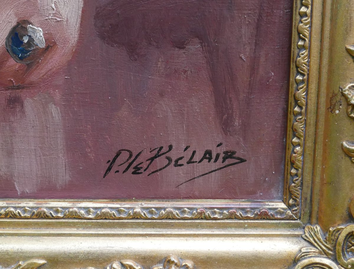 Lebelair Portrait Of A Woman Art Deco Oil/panel Early 20th Century Signed-photo-1