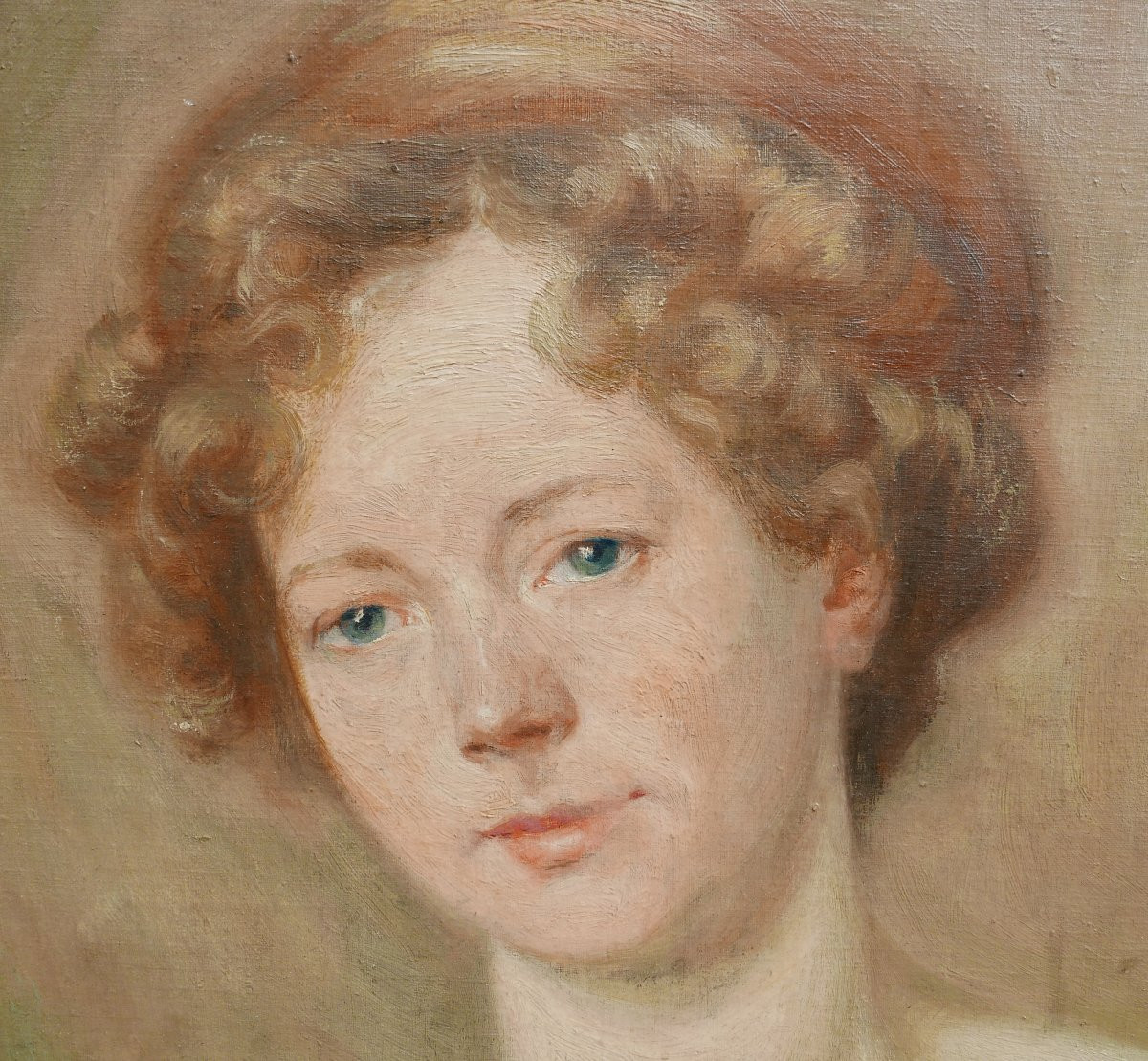 Portrait de Femme Ecole Belge du début XXème siècle Huile/Toile-photo-2