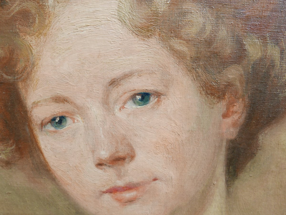 Portrait de Femme Ecole Belge du début XXème siècle Huile/Toile-photo-5