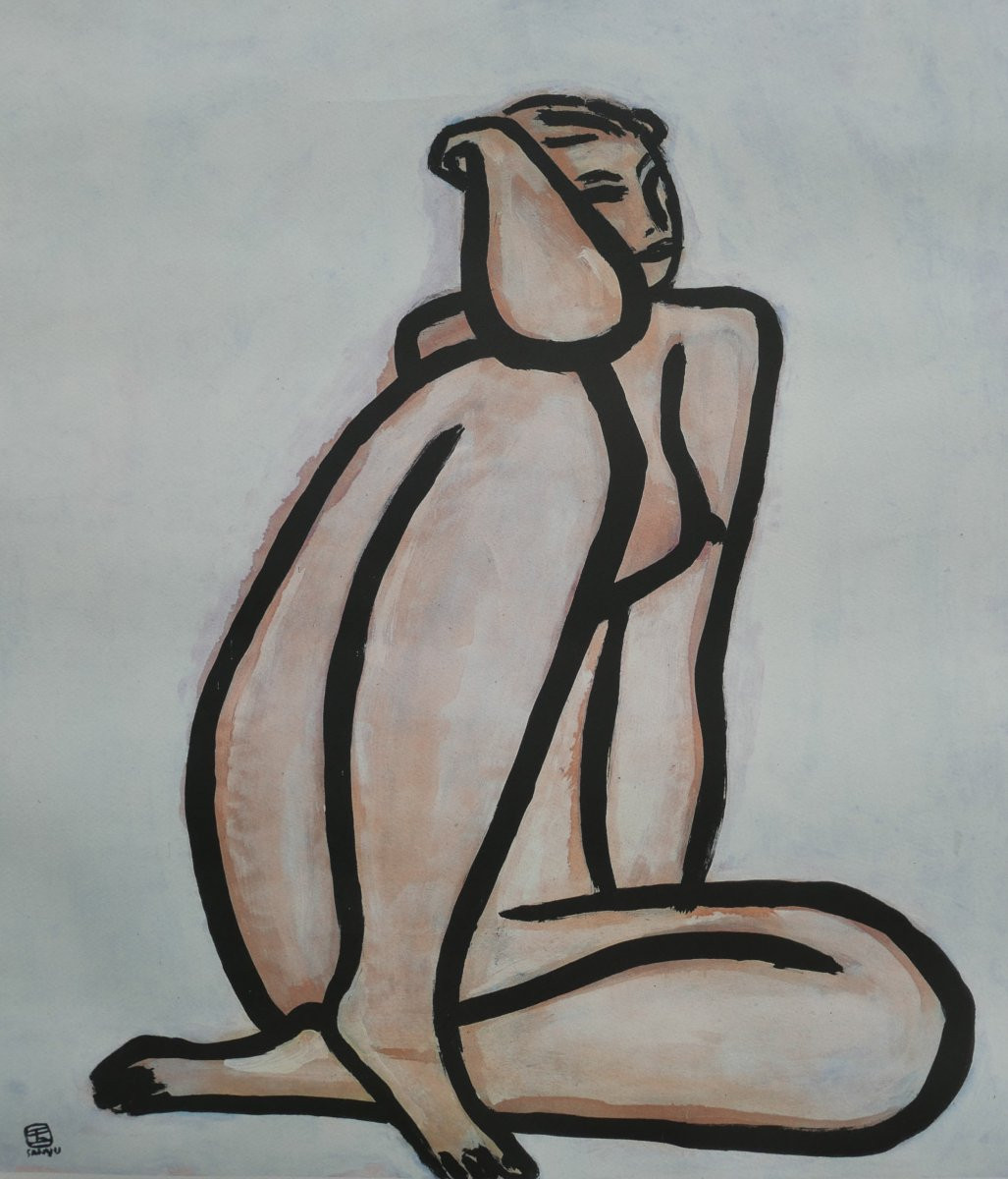 Sanyu Nude Portrait Of A Woman 20th Century Lithograph-photo-4