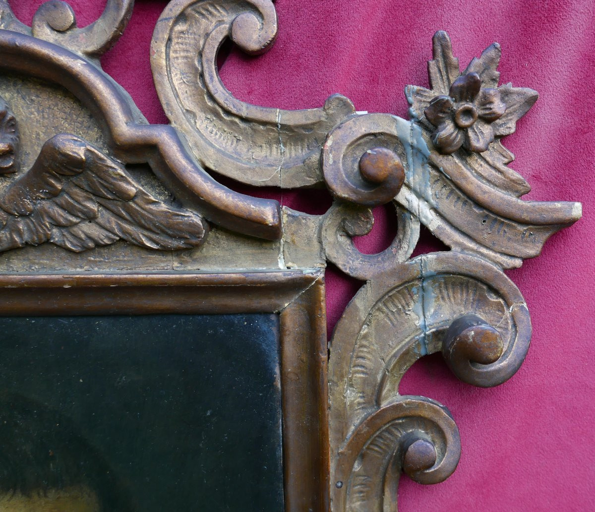 Portrait Of A Young Man Oil/copper 18th Century Carved Frame-photo-4