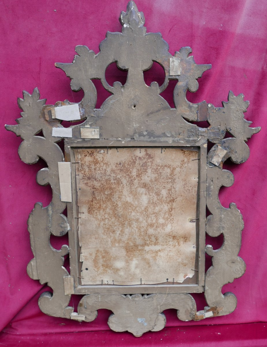 Portrait d'une Jeune Femme Huile/Cuivre début XVIIIème siècle Cadre Sculpté-photo-6