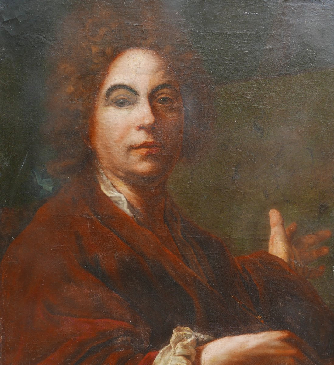 Portrait Of A Man After Nicolas Largillière Oil/canvas Late 18th Century-photo-3