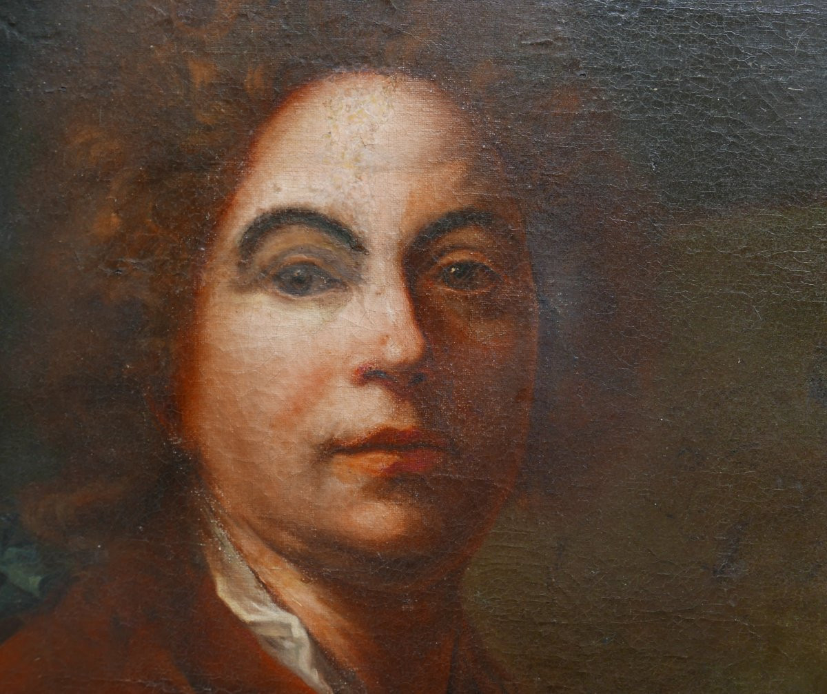 Portrait Of A Man After Nicolas Largillière Oil/canvas Late 18th Century-photo-4
