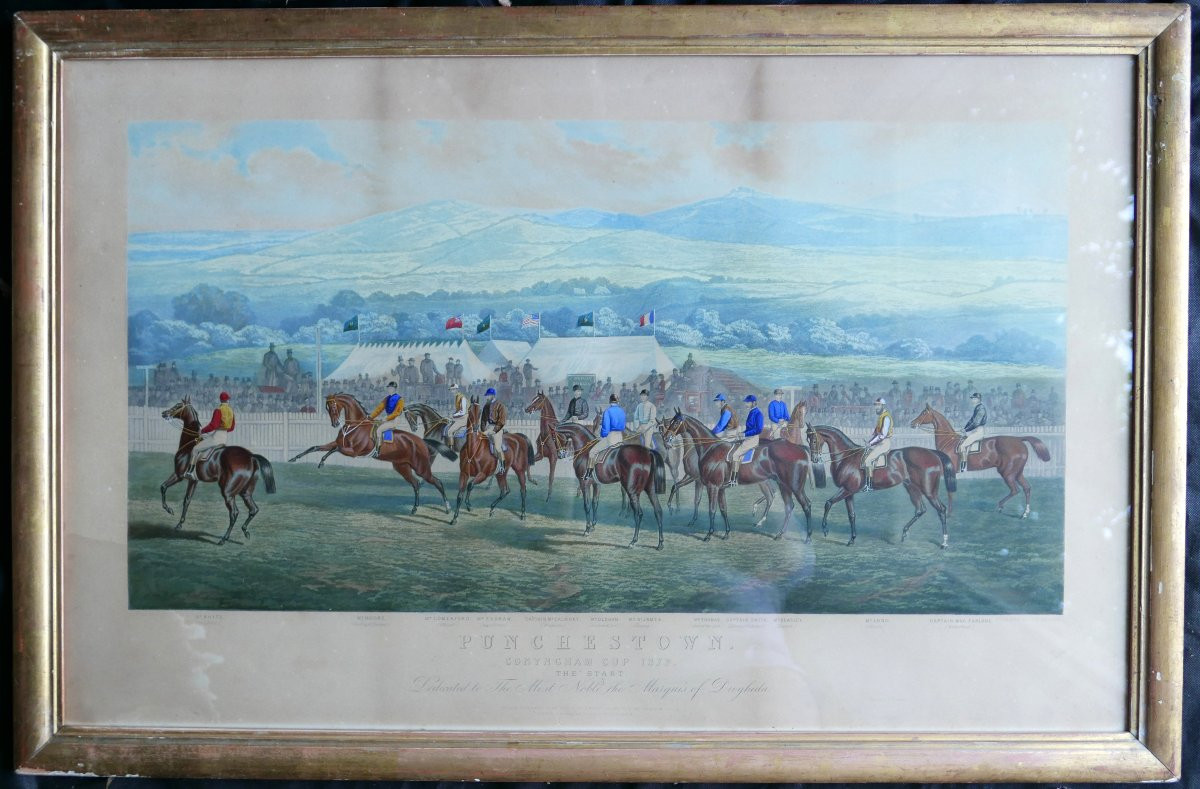 Edward Hester Lot de 4 Gravures Equestre Course Conyngham fin XIXème siècle-photo-3