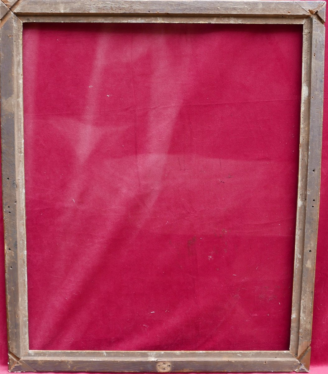 Louis XVI Wooden Frame From The 18th Century For Stretcher: 65.5 X 55.3 Cm-photo-1