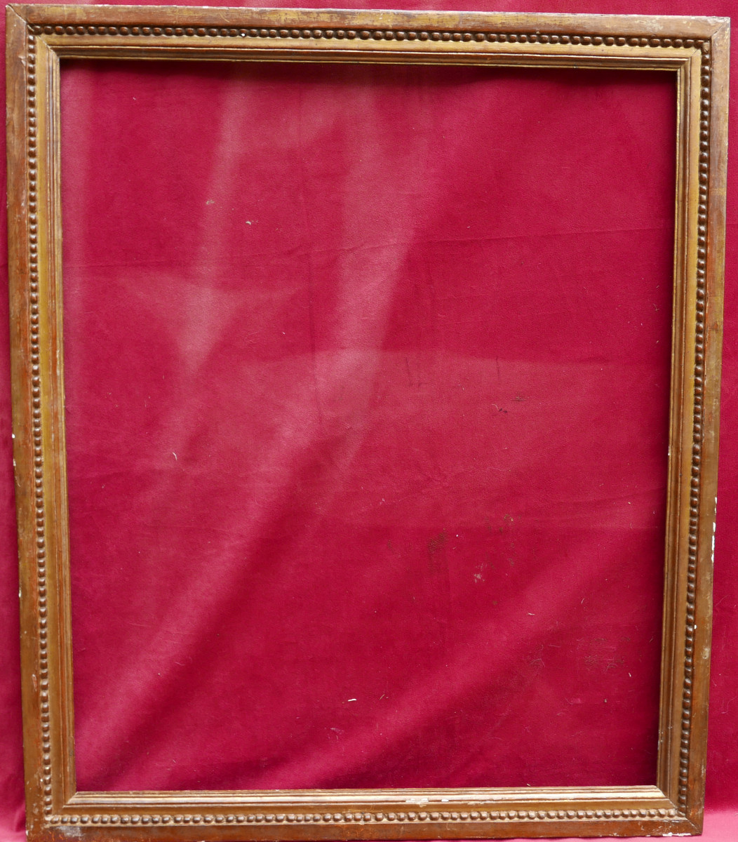 Louis XVI Wooden Frame From The 18th Century For Stretcher: 65.5 X 55.3 Cm