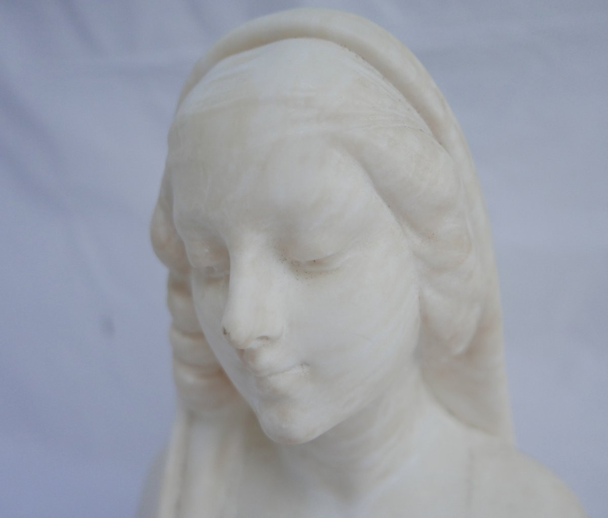 Guglielmo Pugi Statuette Of A Woman In Alabaster 19th Century-photo-2